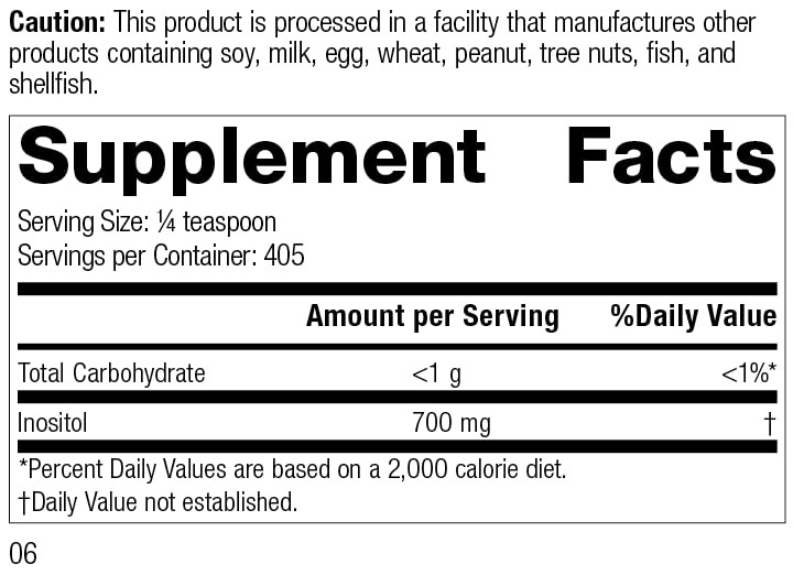 Polvo suplemento Standard Process Inositol para salud cardíaca y hepática