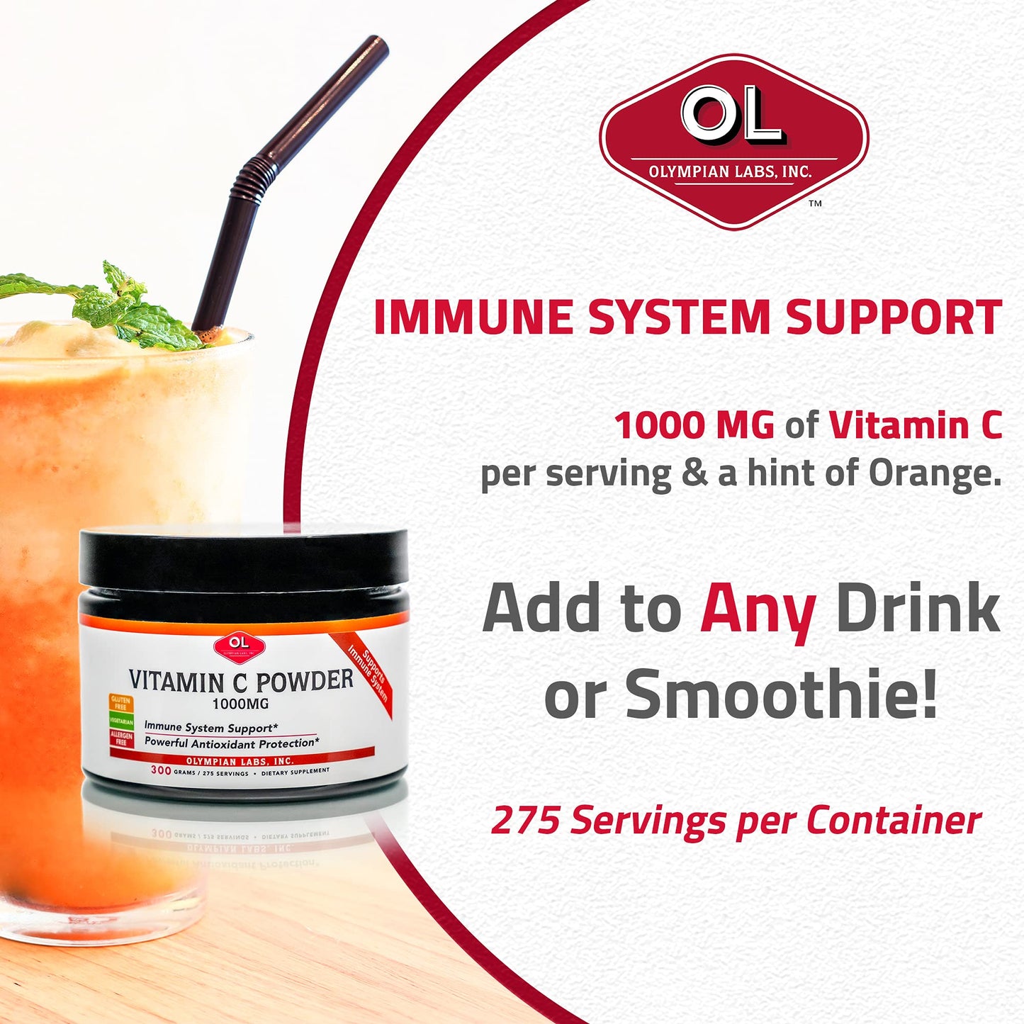 Polvo vitamina C en cucharada Olympian Labs