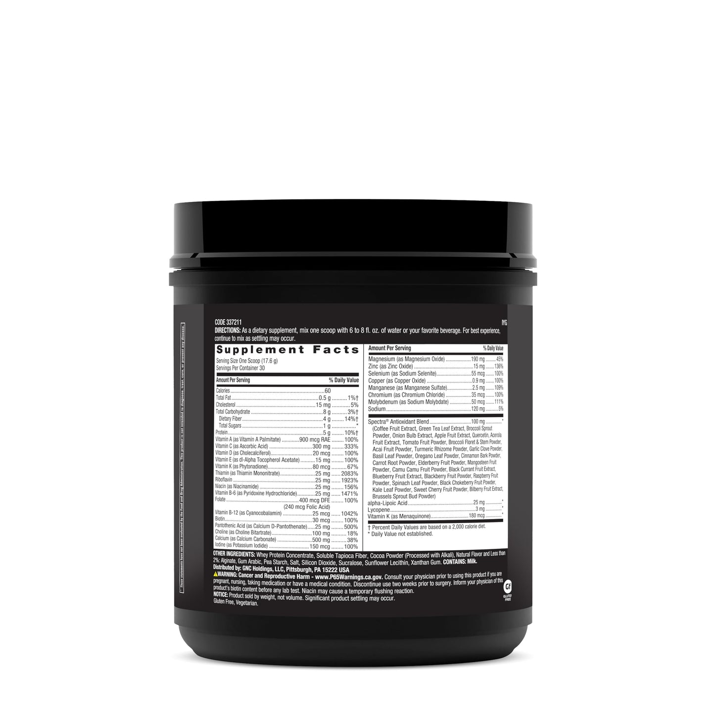 Preparación batido GNC Mega Men multi polvo chocolate