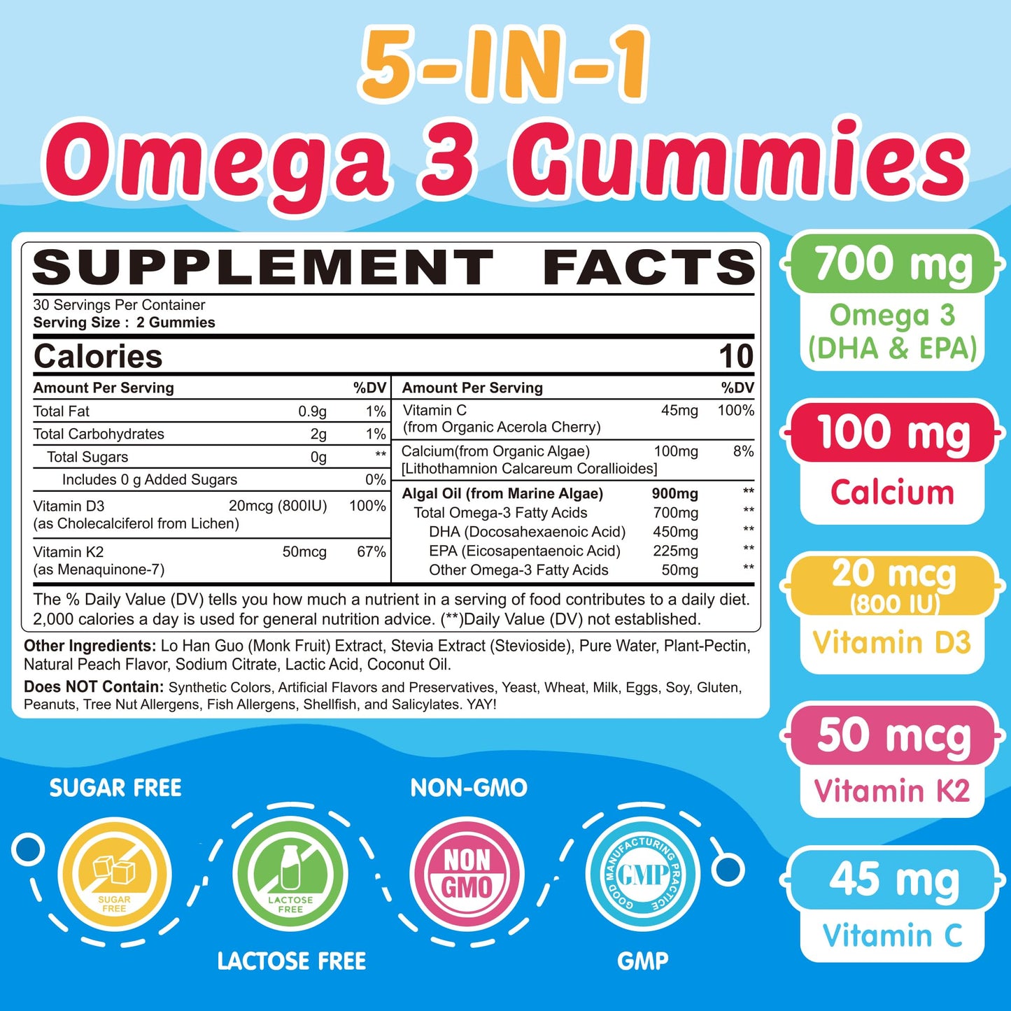 Presentación gomitas NEVISS nicotinamida y omega 3 para niños