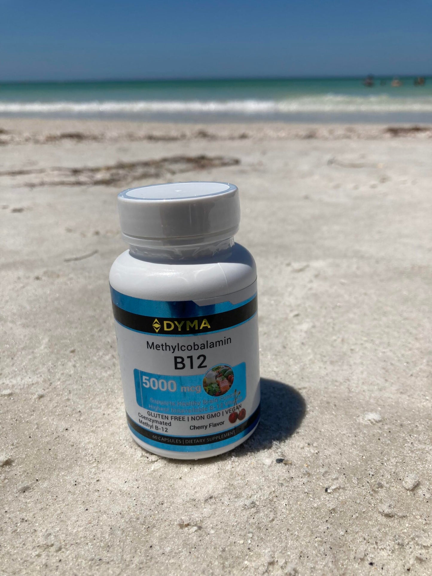 Presentación lateral DYMA Metil B-12 coenzimado suplemento 5000mcg