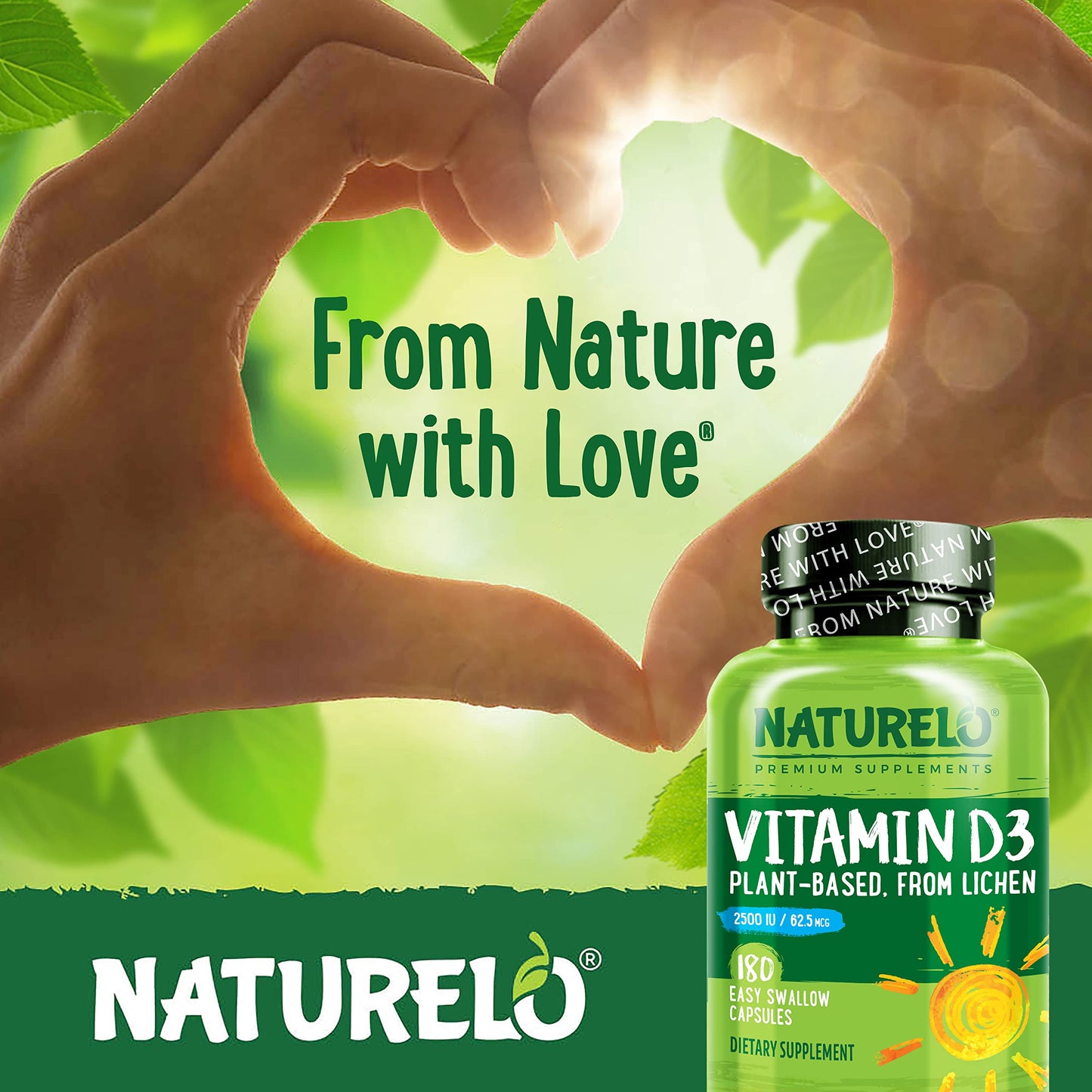 Presentación NATURELO vitamina D vegetal y B12 cápsulas