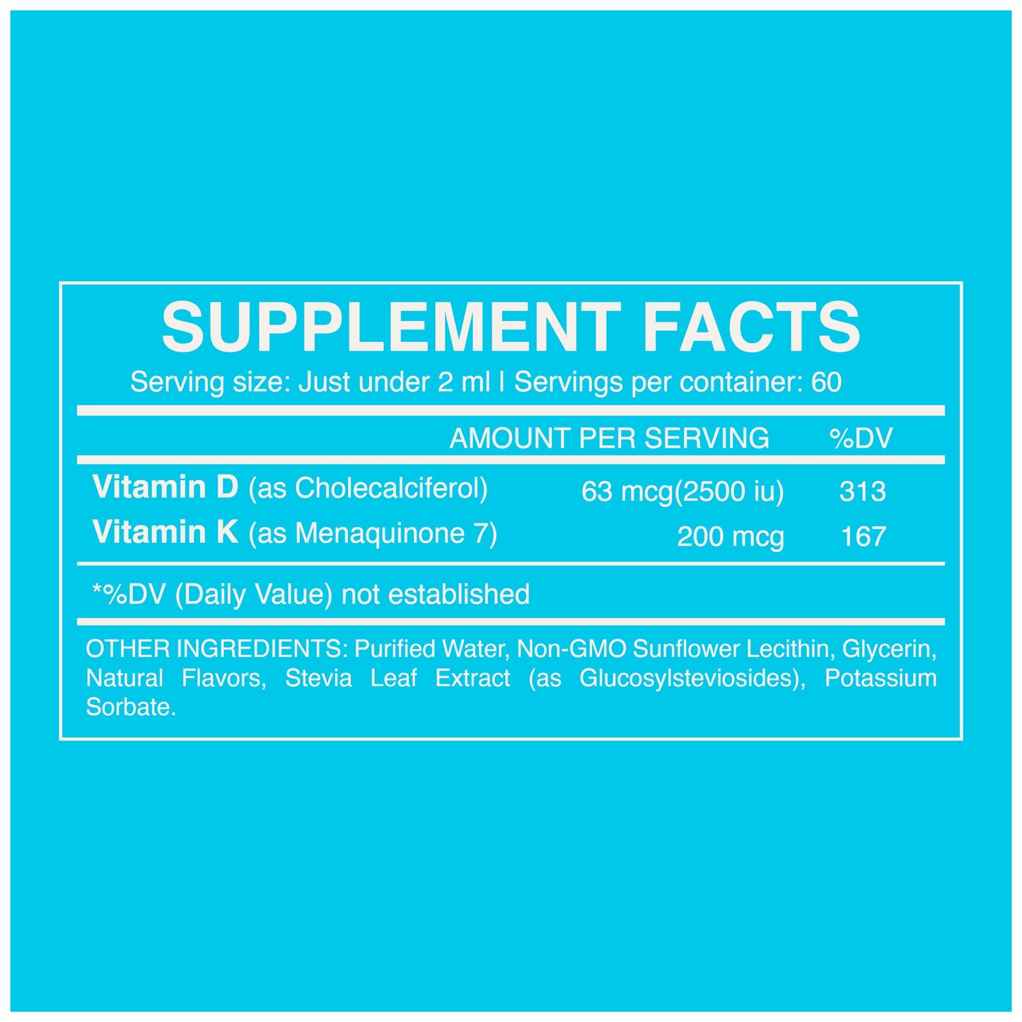 Presentación suplemento alta absorción vitamina d3 k2 infinite labs