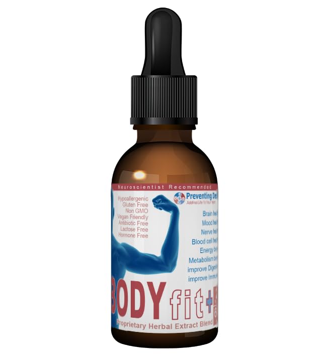 PREVENTING DECLINE Bodyfit+ gotas complejo vitamina B botella frontal