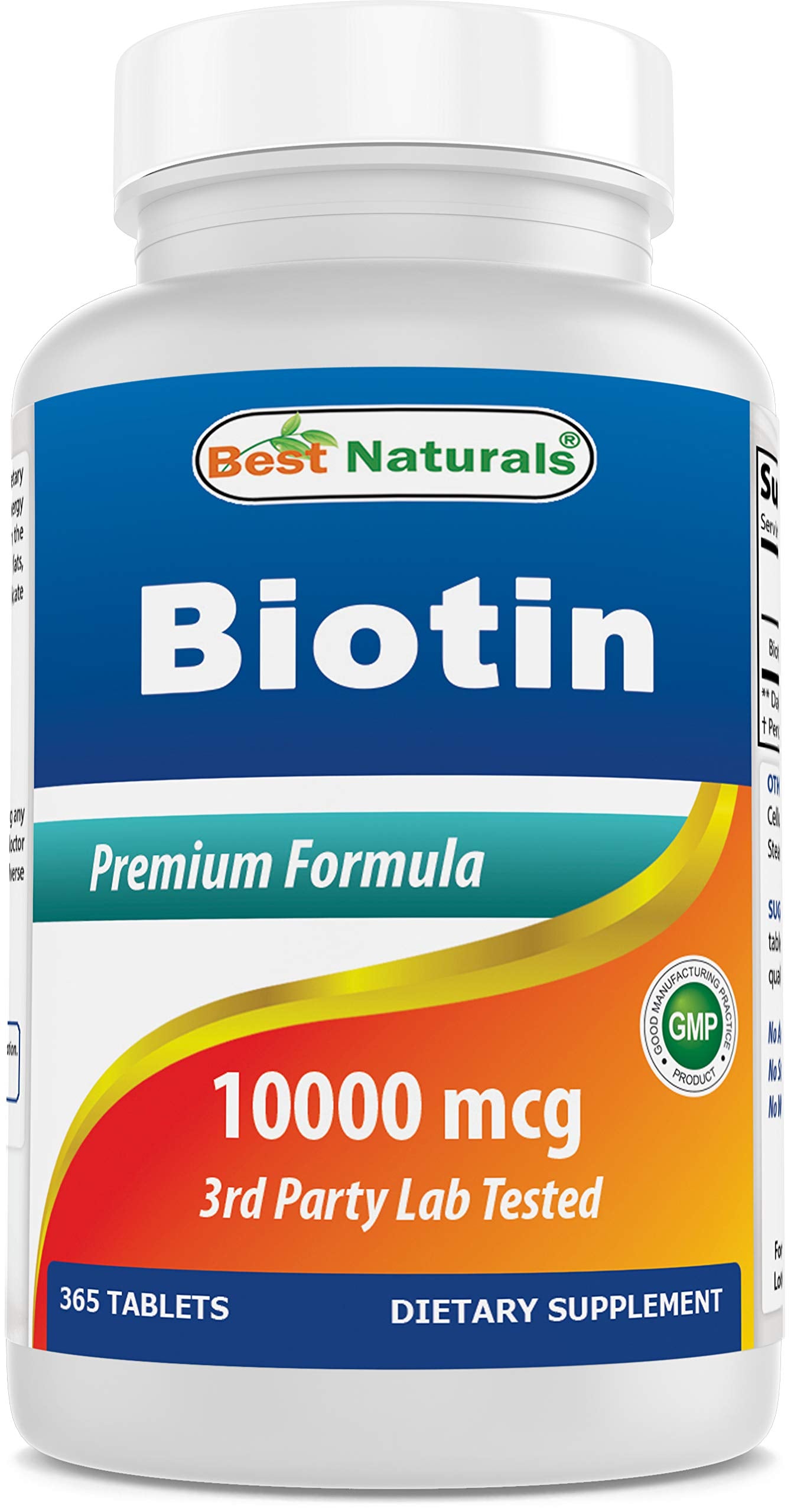 Primer plano tabletas Best Naturals biotina y magnesio