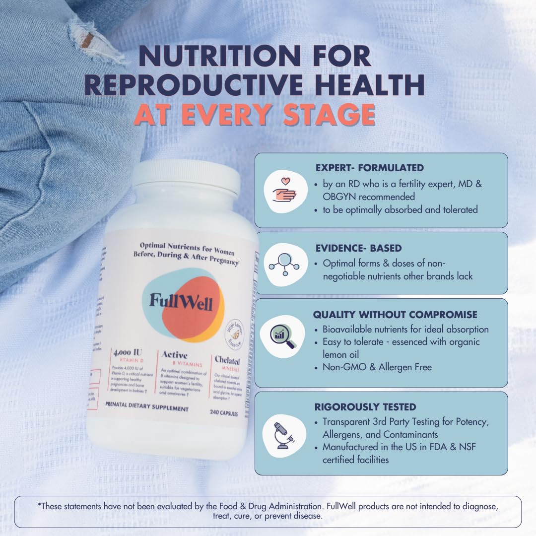 Primer plano tabletas vitaminas prenatales FullWell sabor limón