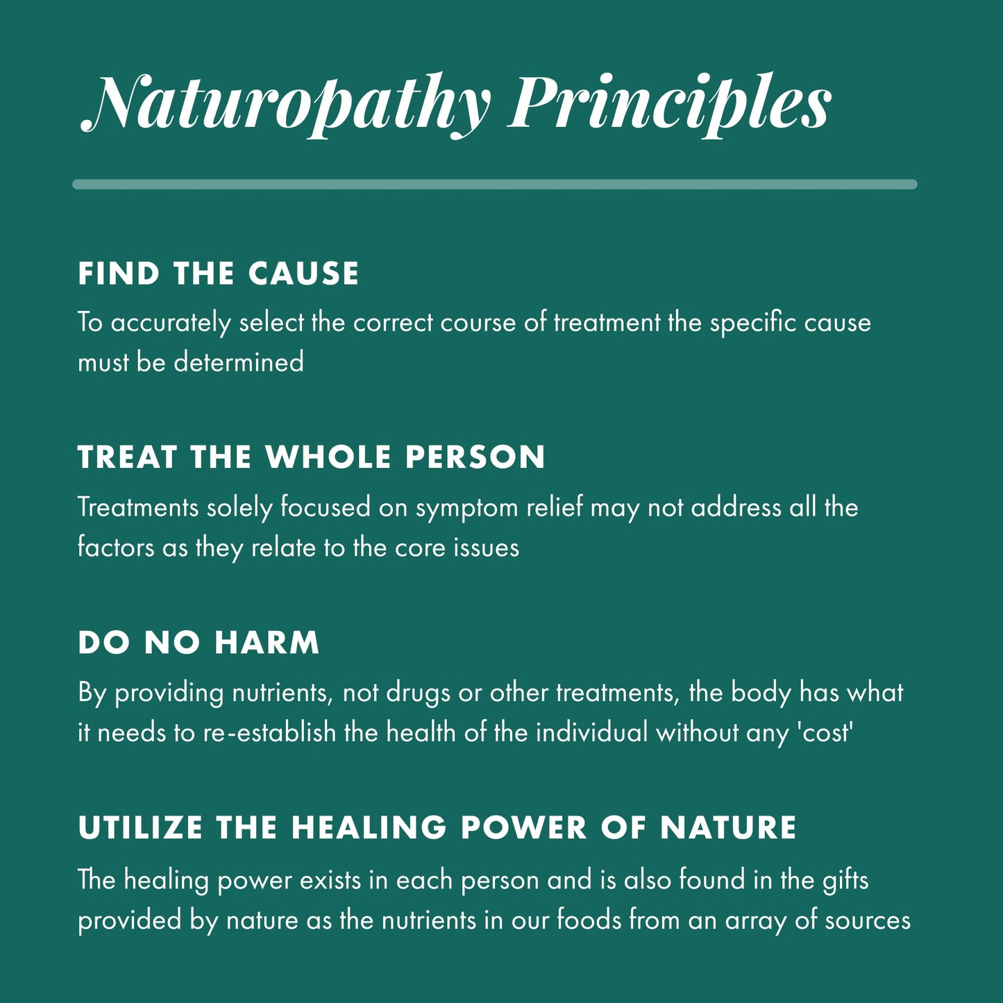 Principios naturopáticos productos de salud