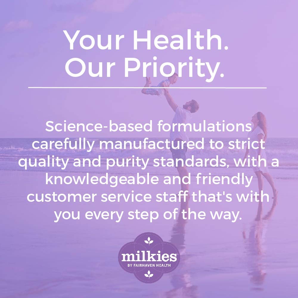 Familia de productos Fairhaven Health para lactancia con suplementos nutricionales.