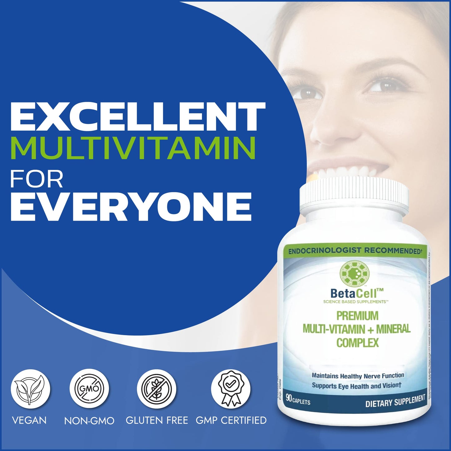 Promoción de BETACELL multivitamínico para estilo de vida saludable.