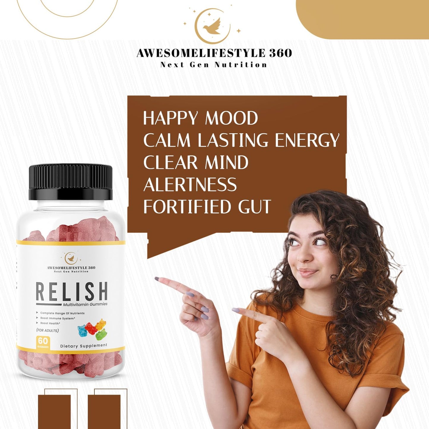 Promoción de energía y salud de gummies Awesomelifestyle360