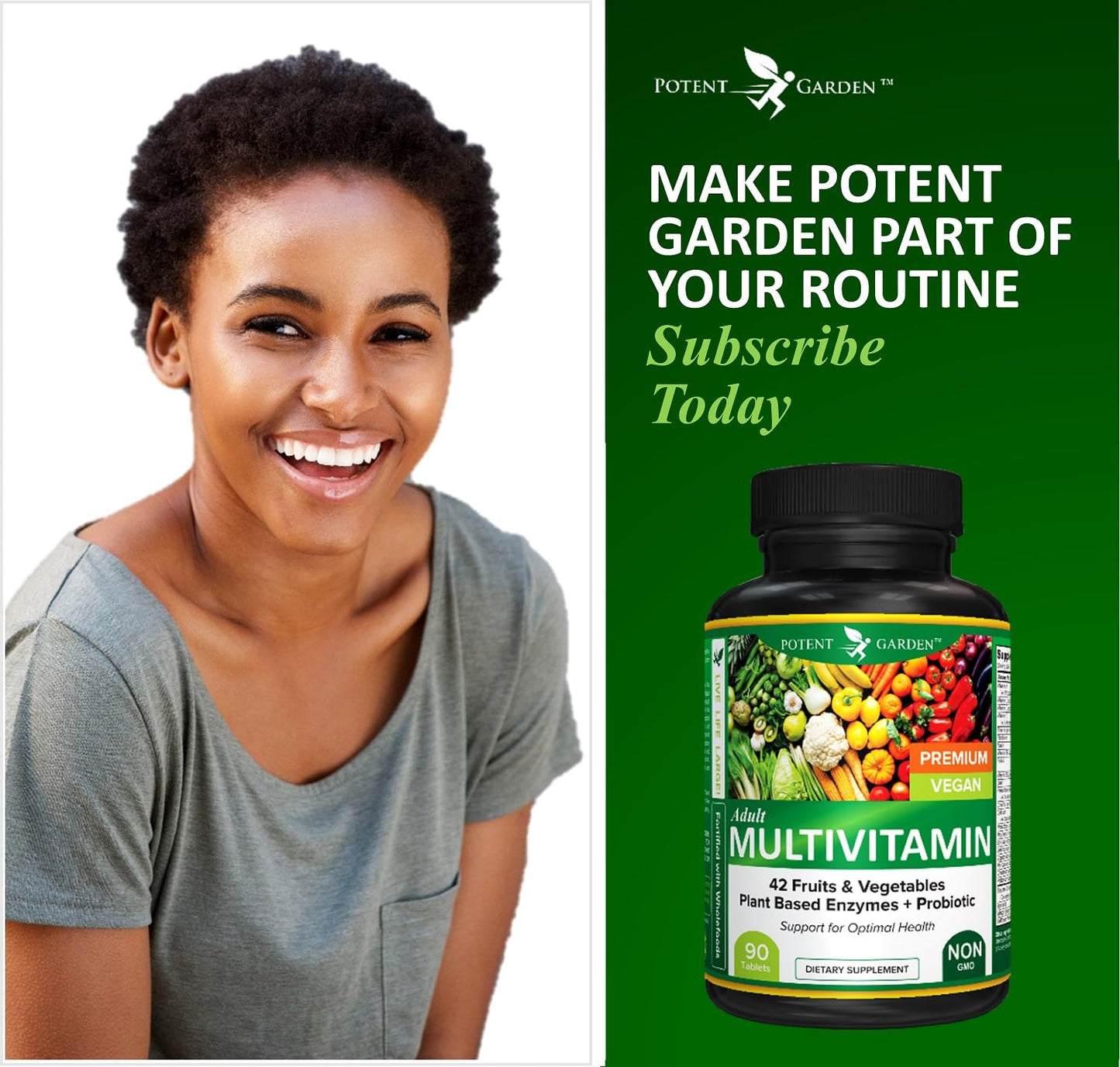 Promoción multivitaminas Potent Garden adultos