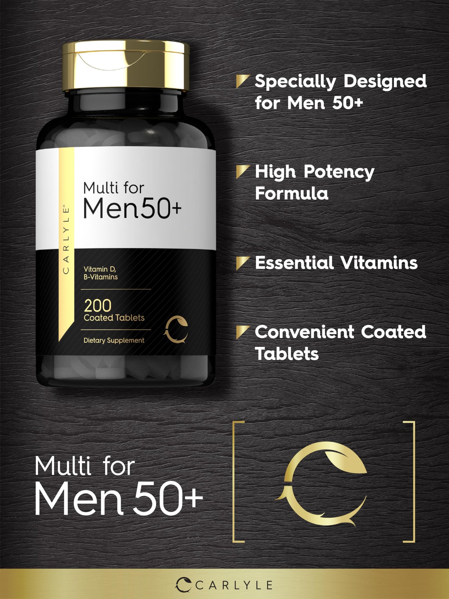 Imagen promocional de multivitaminas Carlyle, destacando propiedades