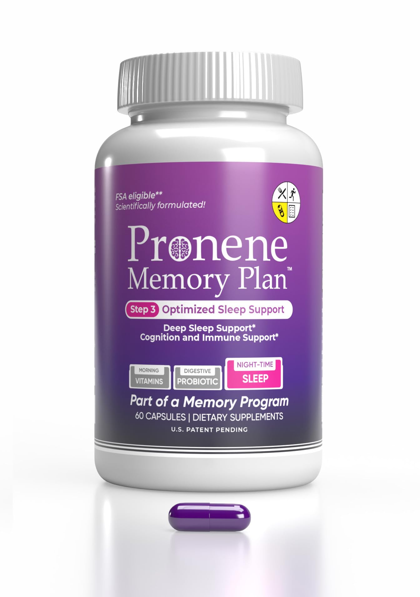 Frasco Pronene Memory Plan suplemento optimizado para sueño 60 cápsulas