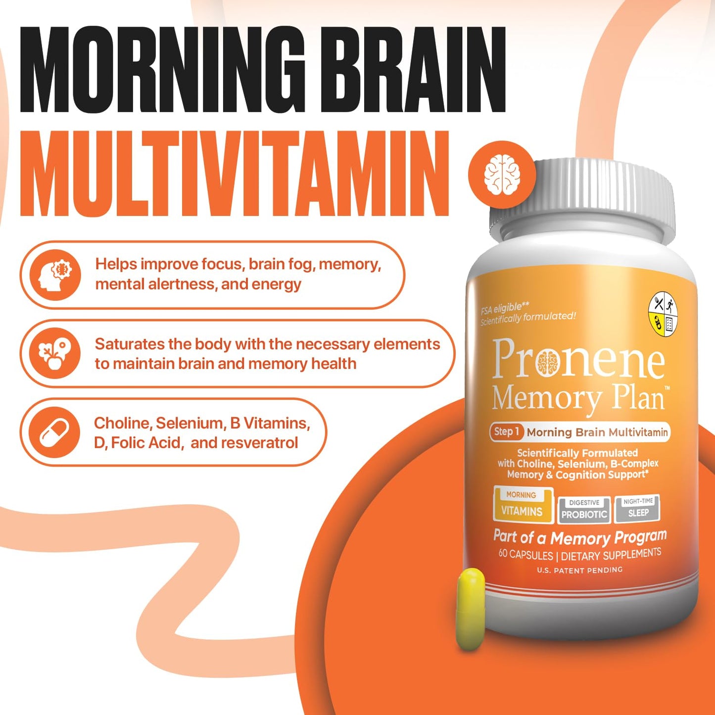 Pronene multivitamínico para enfoque y energía.