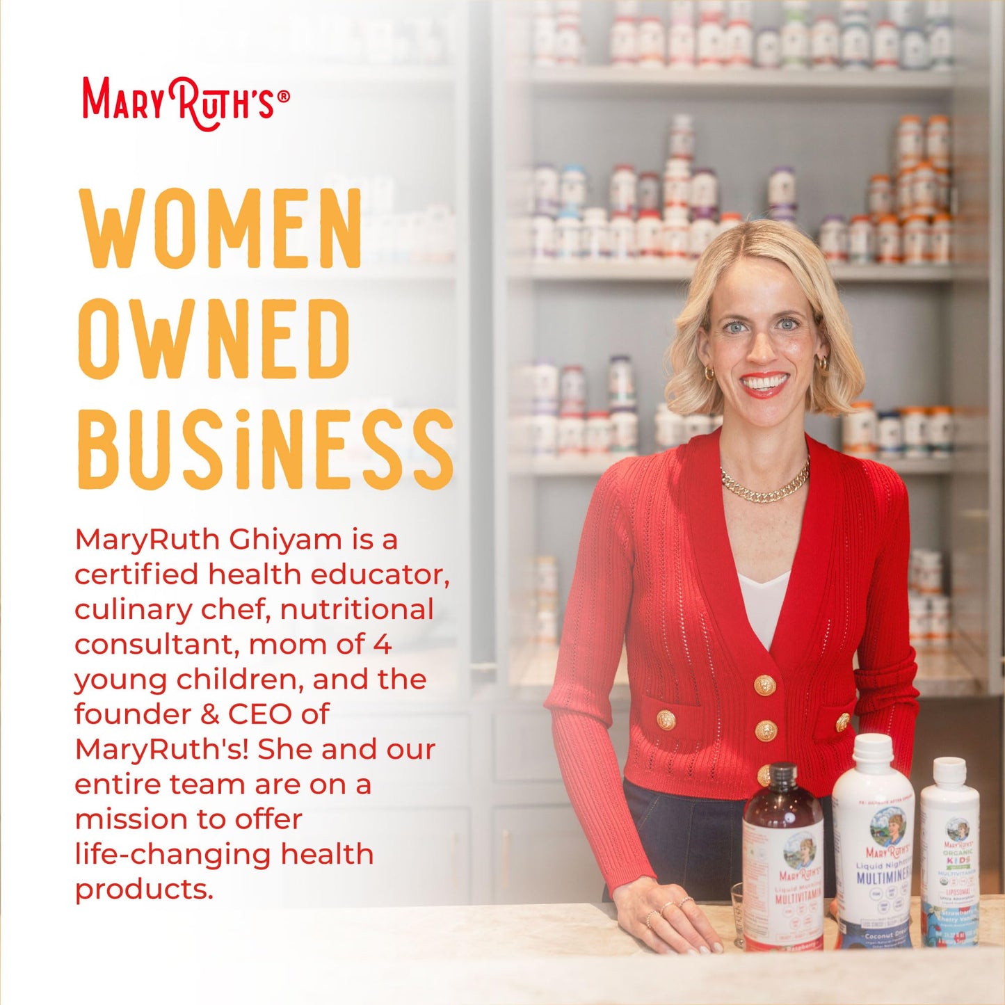 MaryRuth's, empresa propietaria de suplementación dirigida por mujeres.
