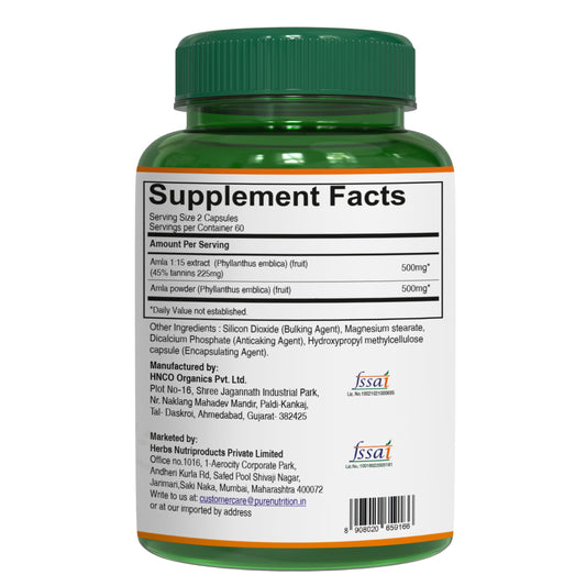 Pure Nutrition Amla Extracto 1000mg suplemento natural antioxidante