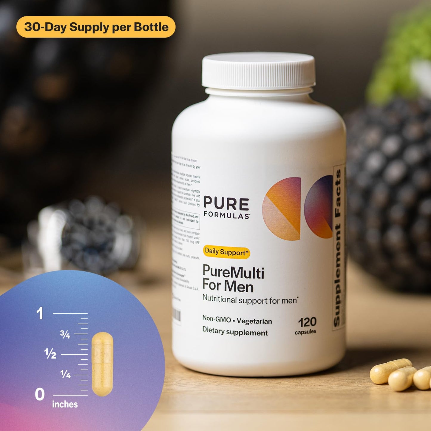 PureMulti para hombres, suplemento diario de 120 cápsulas.