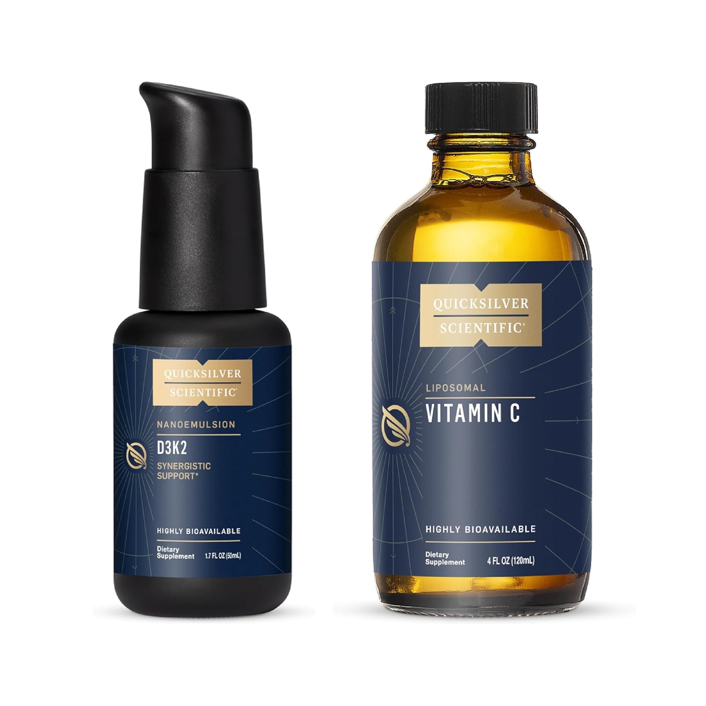 Quicksilver Scientific vitamina D3 K2 nanoemulsificada y vitamina C liposomal