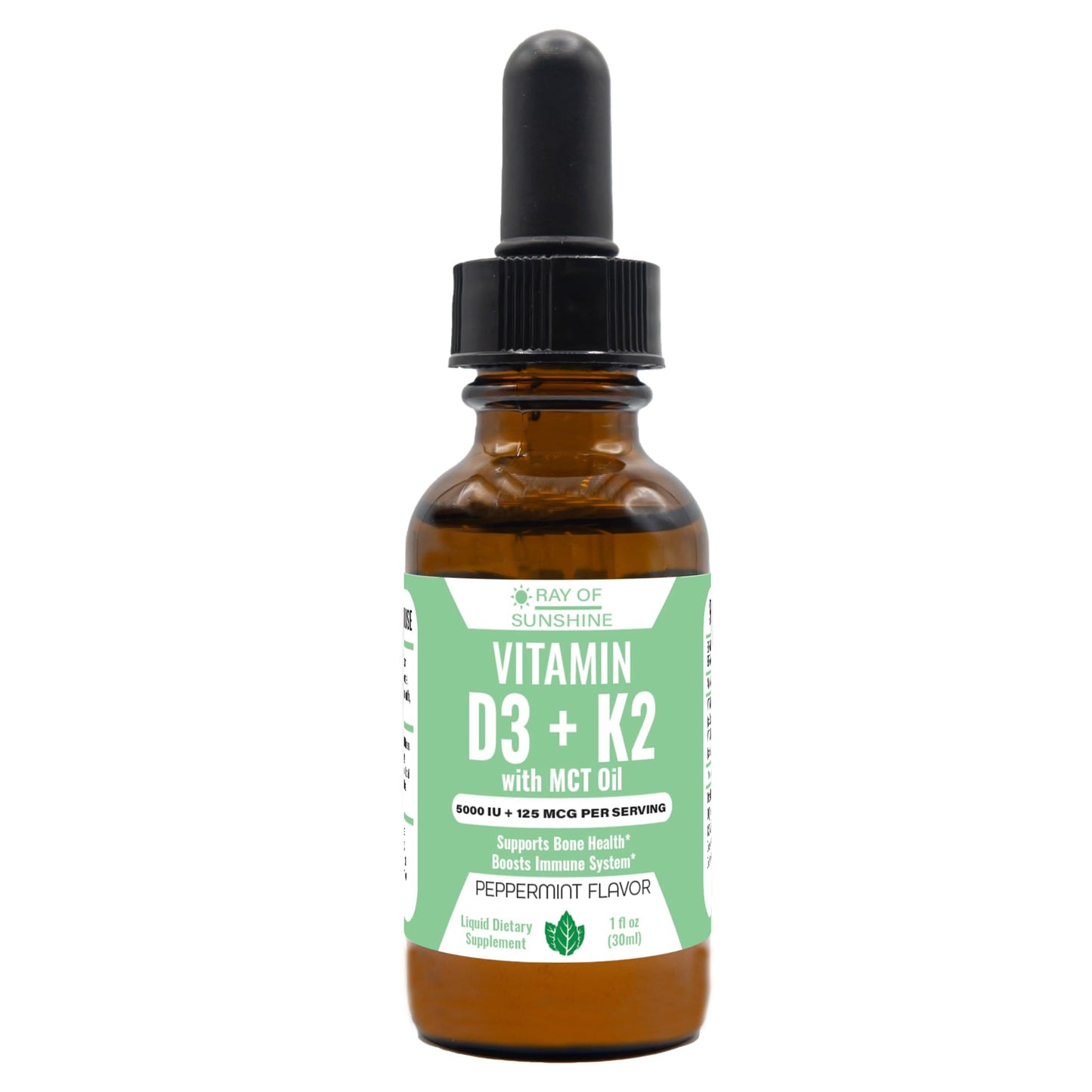 Ray of Sunshine gotas vitamina D3 K2 aceite MCT sabor menta