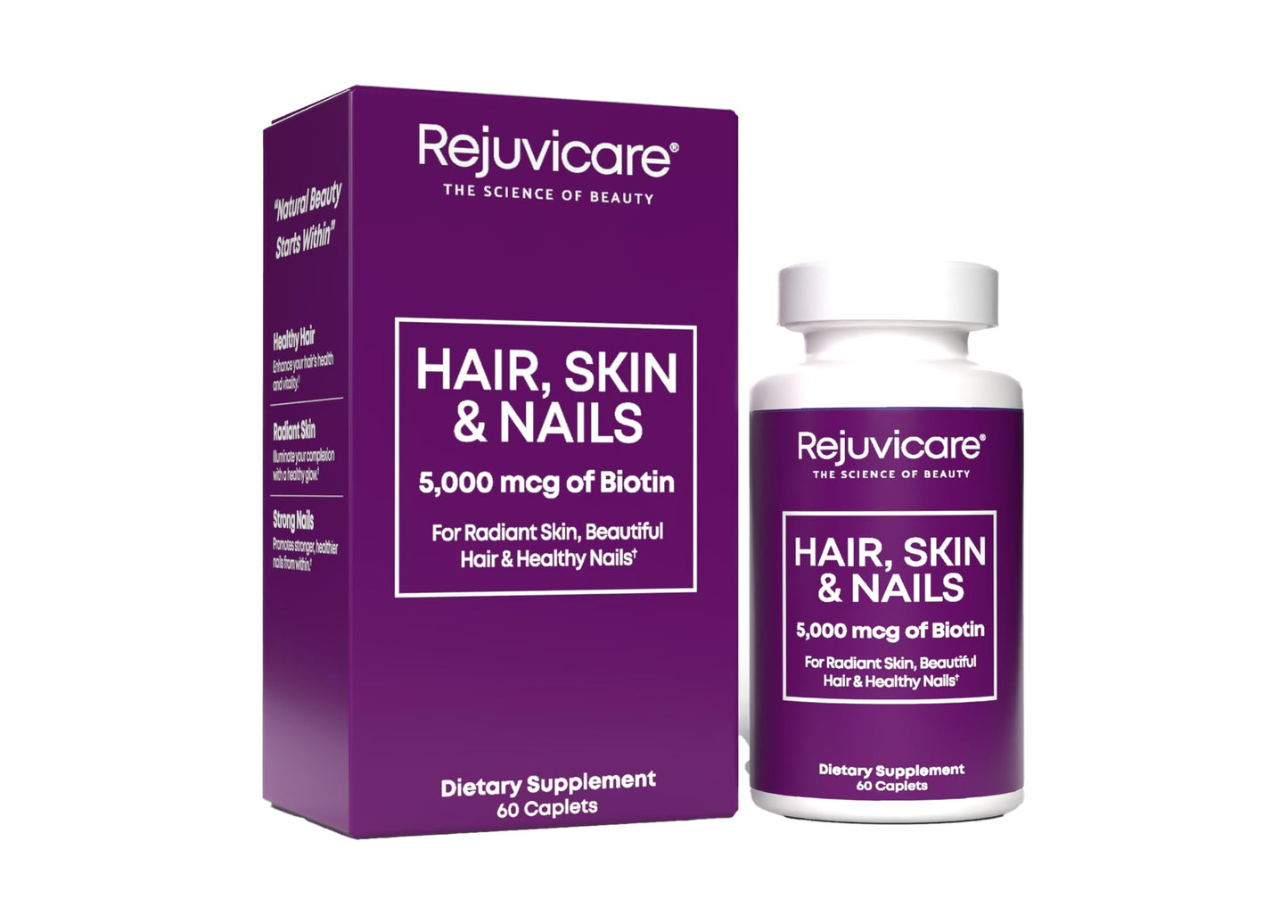 Suplemento biotina Rejuvicare para cabello piel y uñas