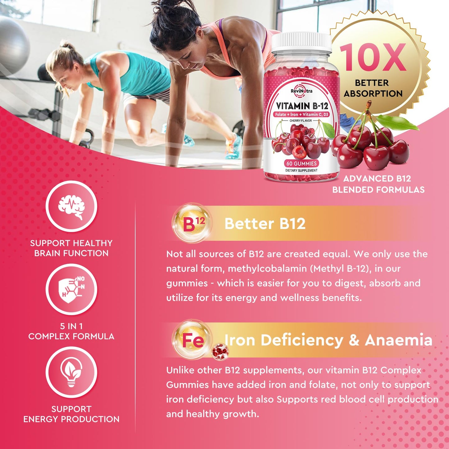 ReviNutra gomitas vitamina b12 apoyo cerebral y energía