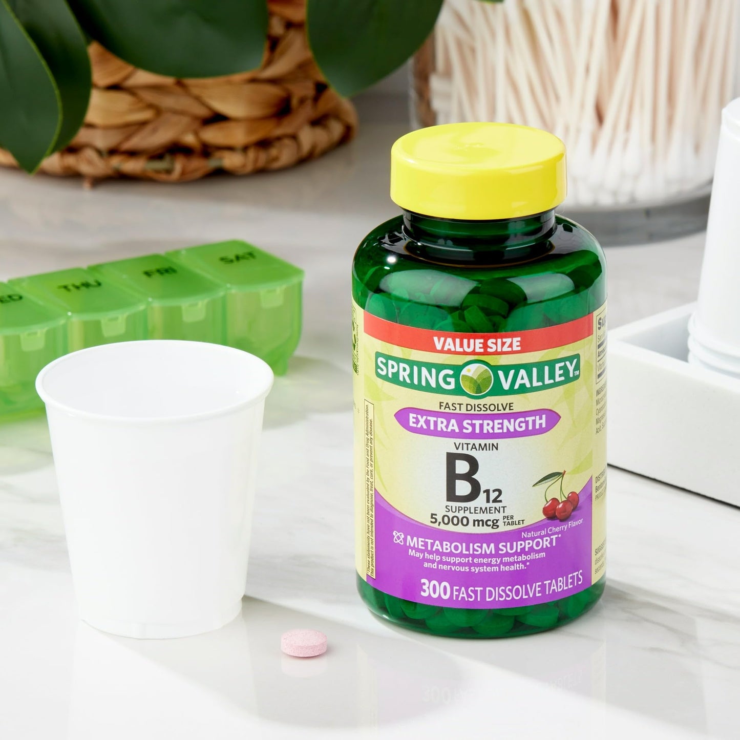 Sabor cereza en comprimidos B12 Spring Valley