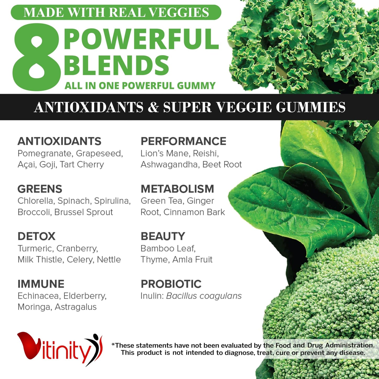 Sabor frambuesa gomas de verduras VITINITY