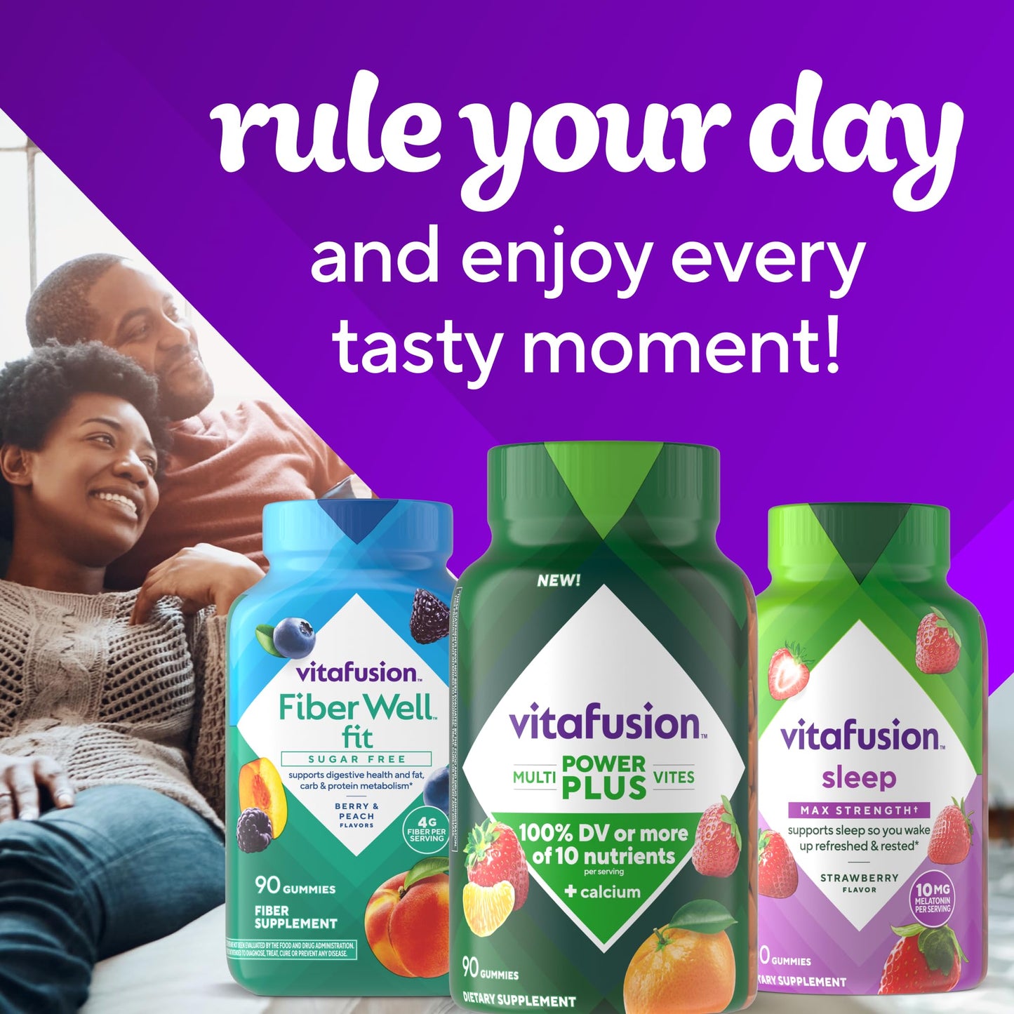 Sabor frutal de las gomitas Vitafusion