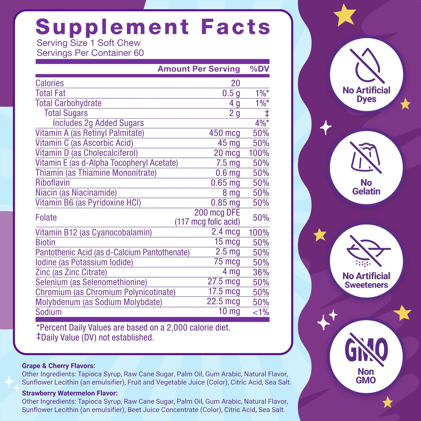 Sabor frutas multivitaminas Force Factor niños