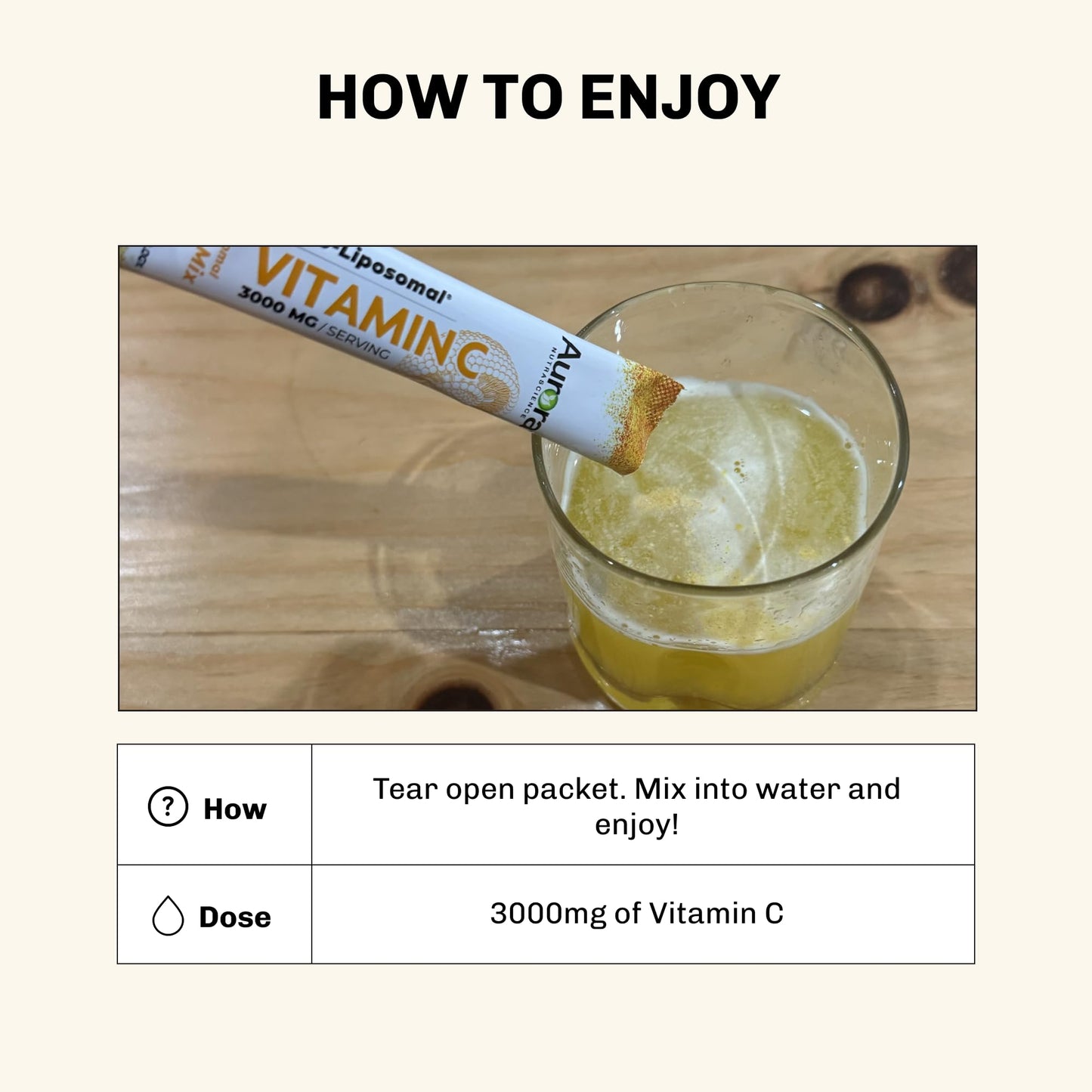 Sabor naranja vitamina C en polvo liposomal Aurora Nutrascience