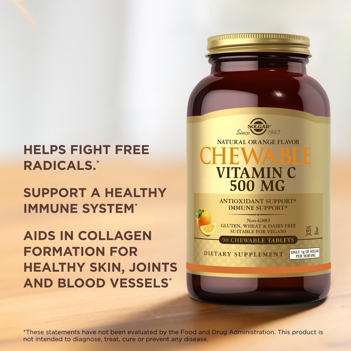 Sabor naranja vitaminas C masticables SOLGAR