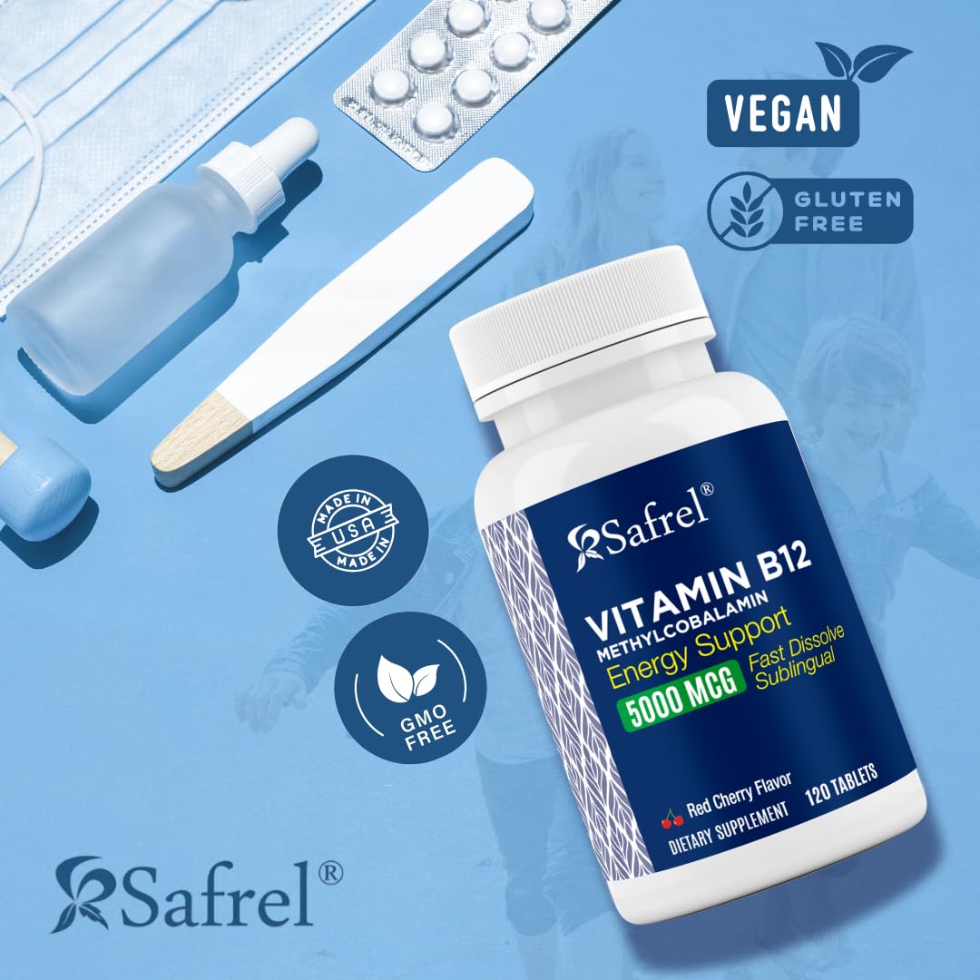 Suplemento B12 metilcobalamina vegano libre de gluten Safrel