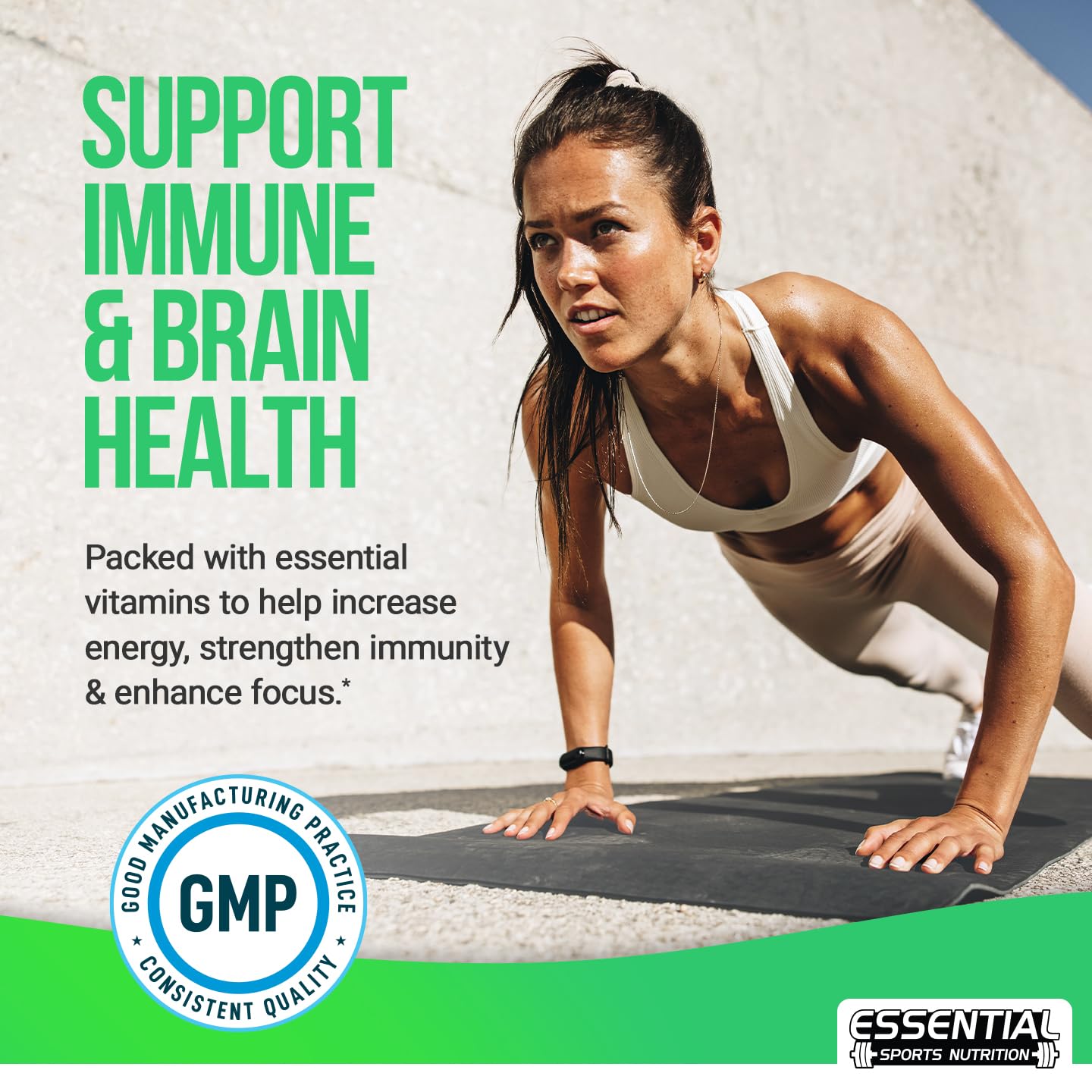 Imagen representando la salud y enfoque con gomas de vitaminas.