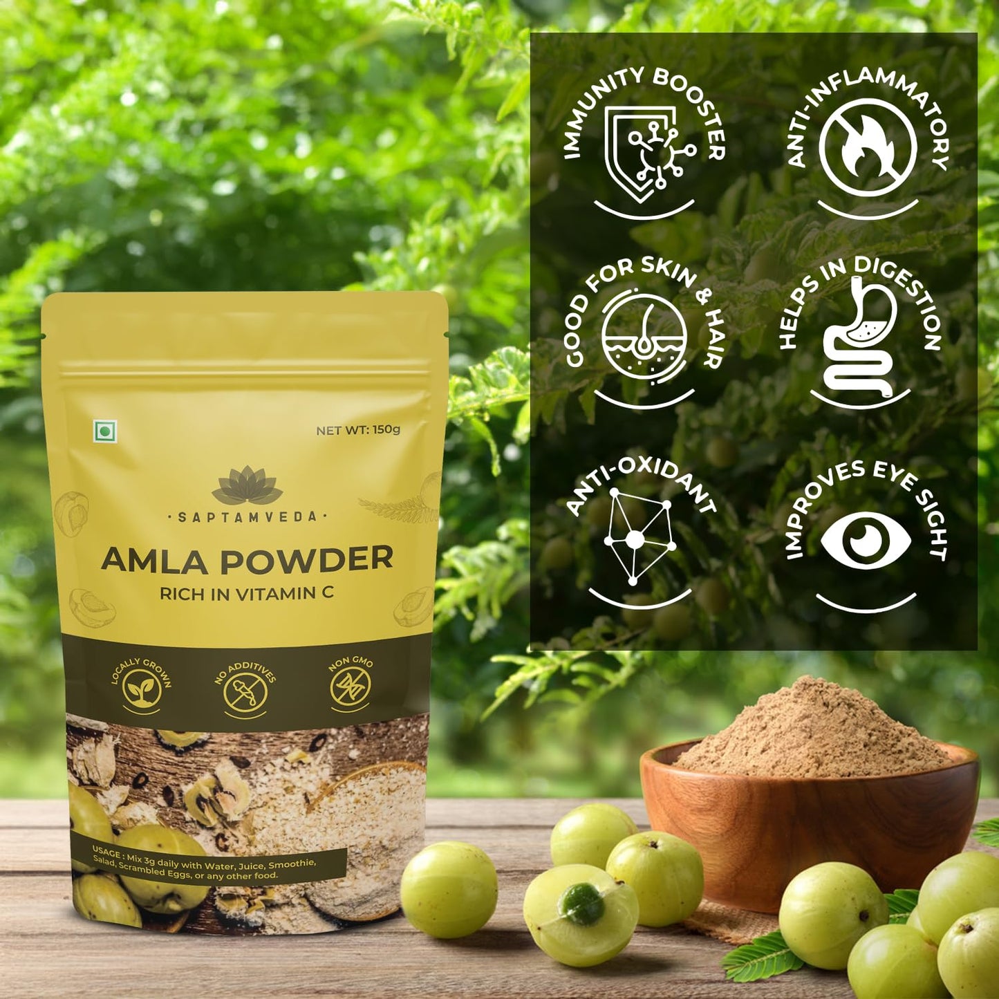 SAPTAMVEDA polvo amla antioxidante natural