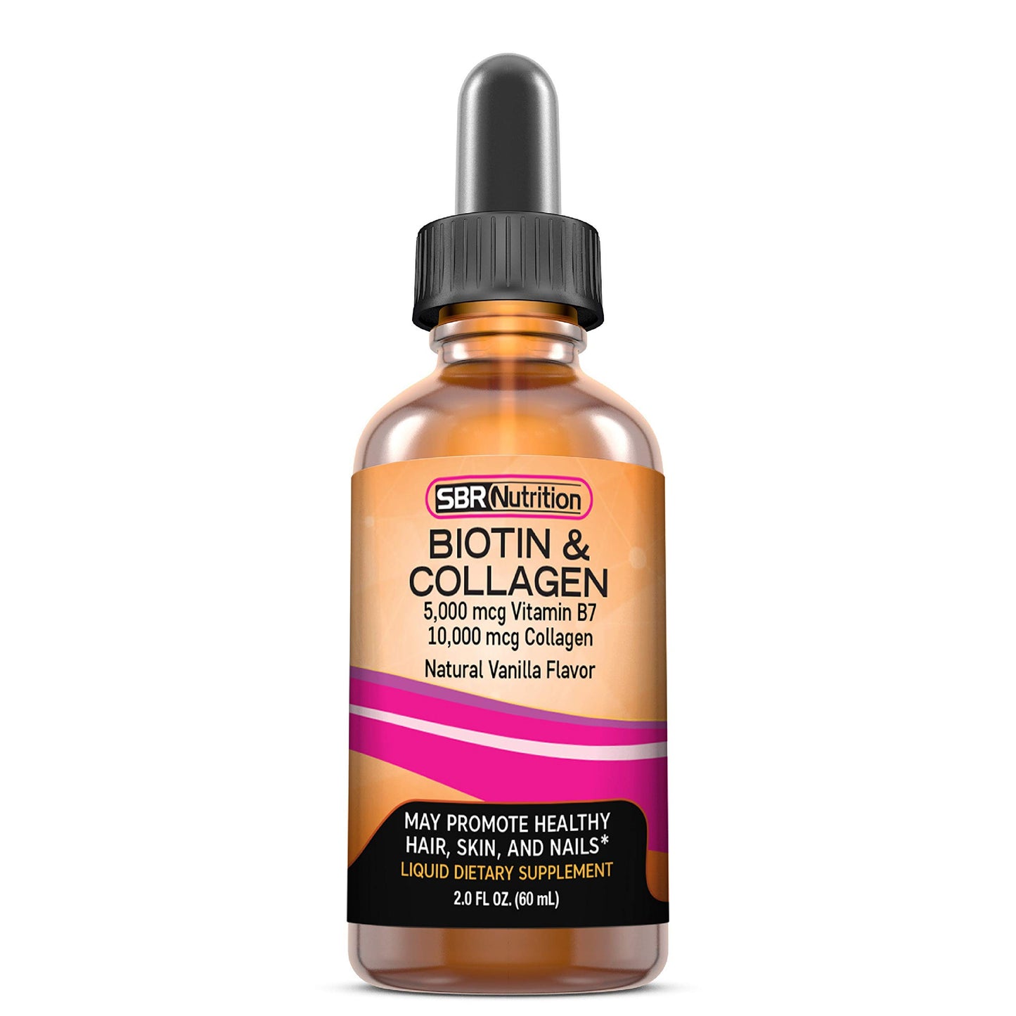 SBR Nutrition biotina colágeno suplemento líquido 60 ml