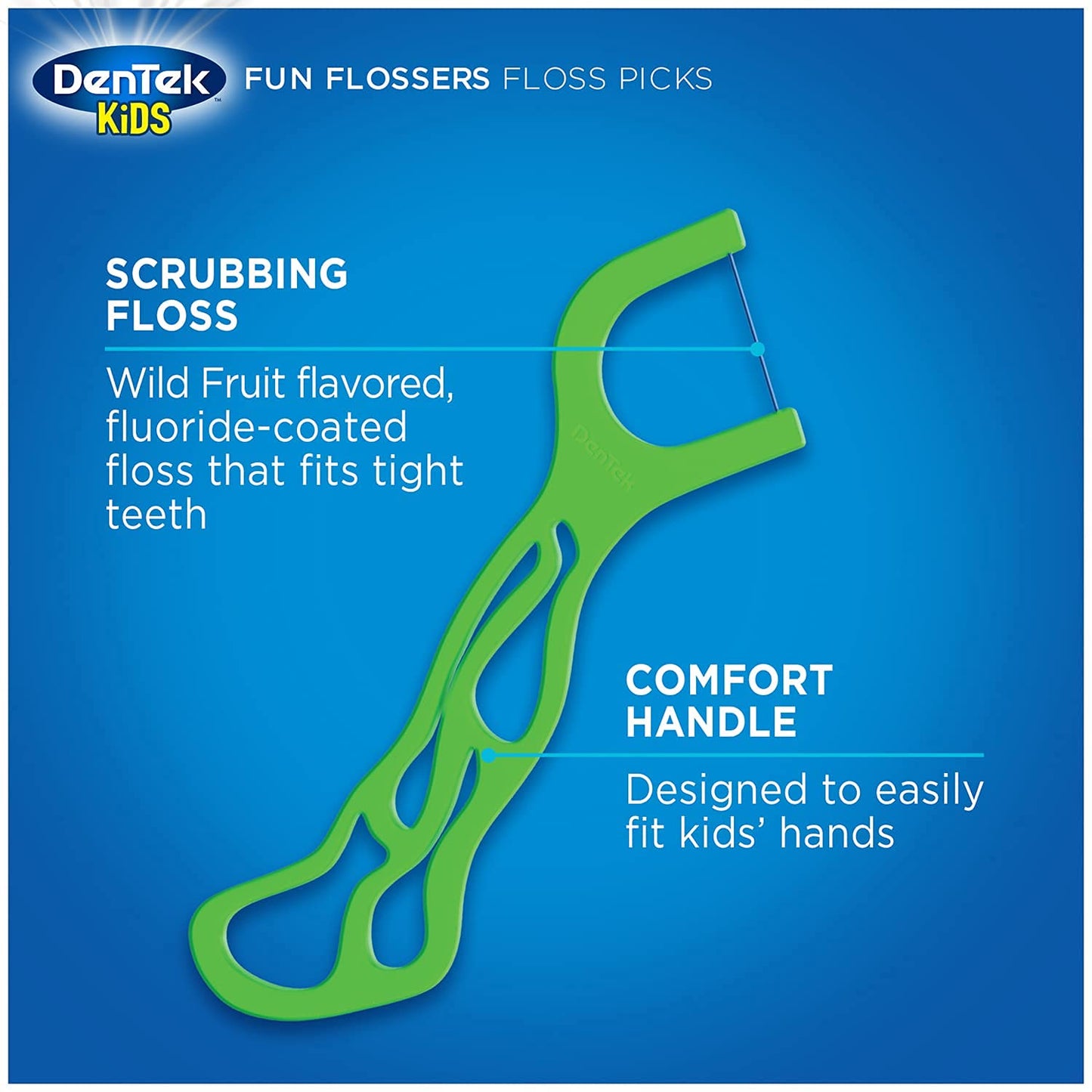Seda dental para niños con mango cómodo y fluoruro