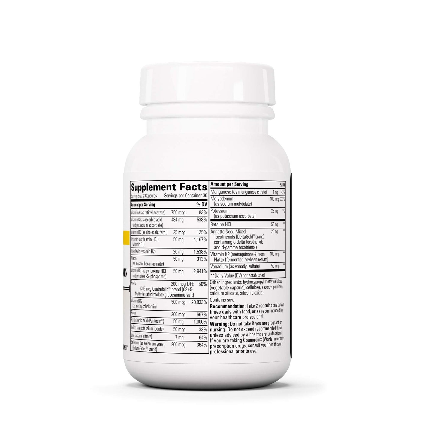 lateral botella ProThrivers - ingredientes