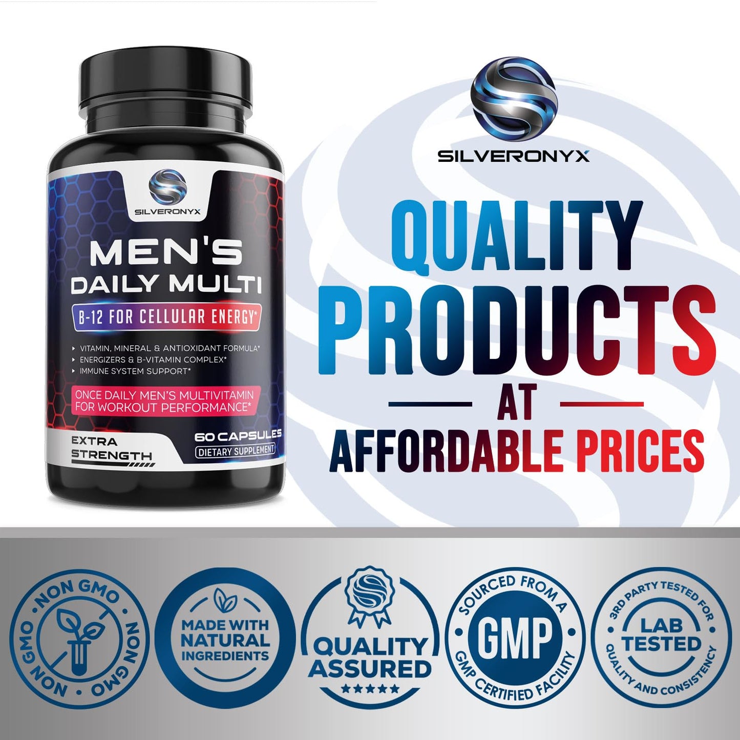 Garantía de calidad SilverOnyx multivitaminas para hombres