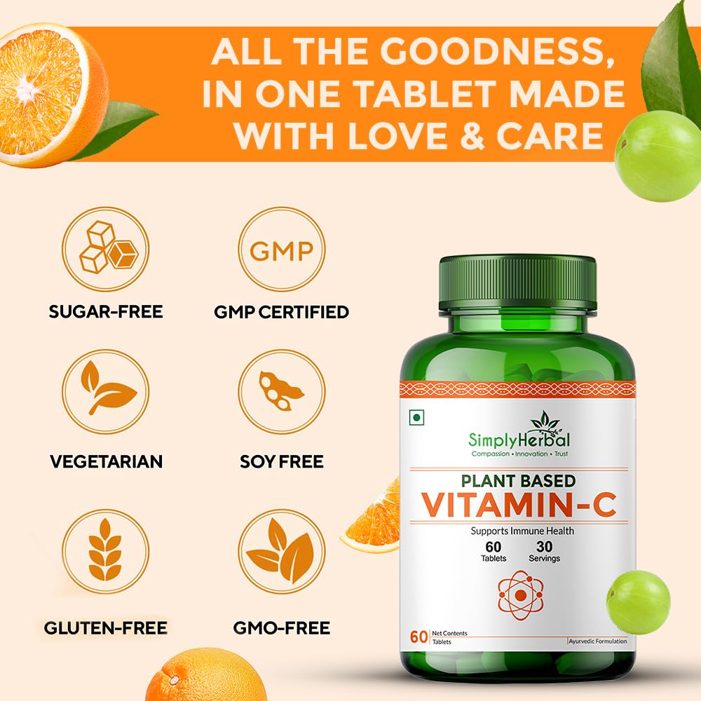 Simply Herbal vitamina C suplementos naturales para salud piel