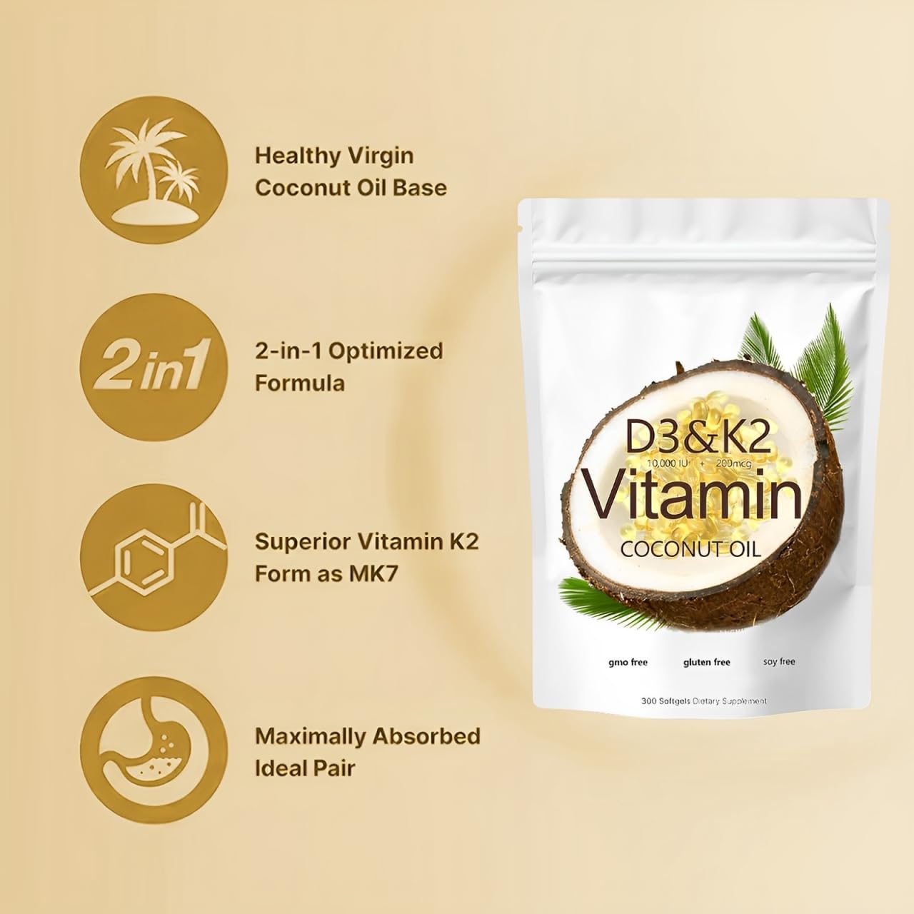 SIRDIKA vitamina d3 k2 cápsulas blandas alta dosis 10000 iu