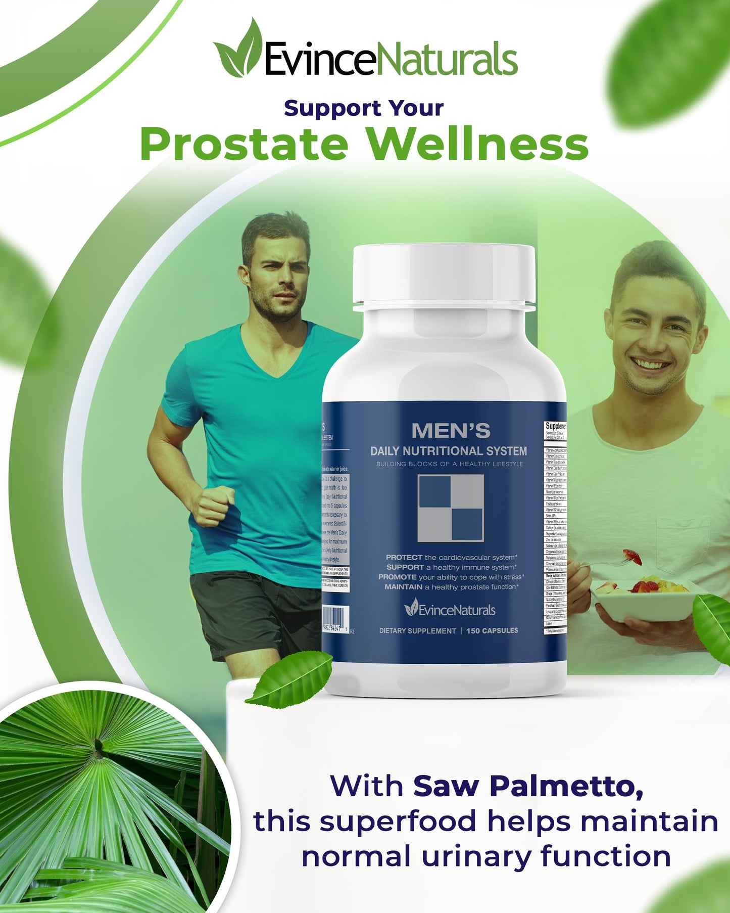 Sistema nutricional diario para hombres con minerales esenciales.