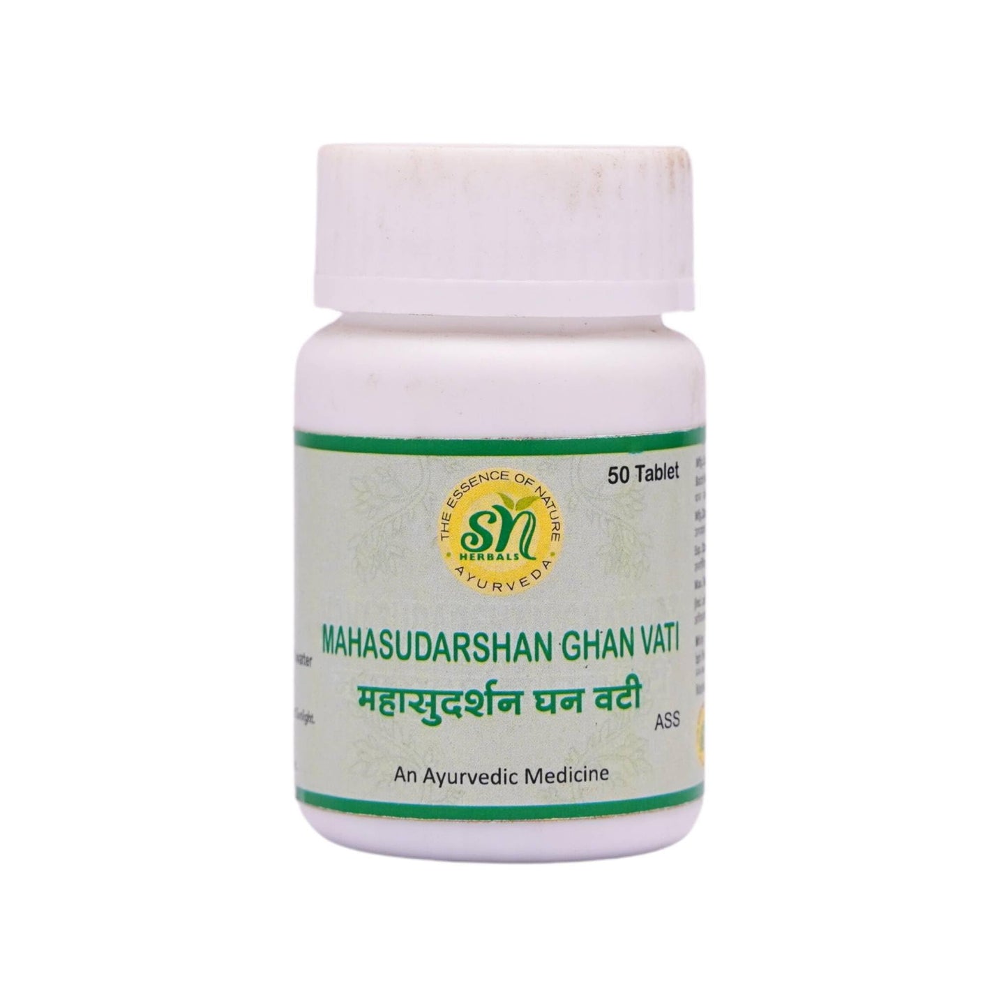 Frasco de SN Herbals Mahasudarshan Ghan Vati suplemento herbal