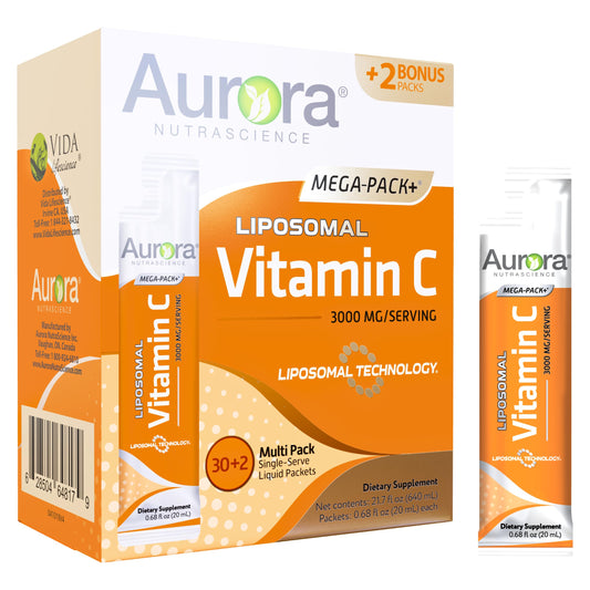 Sobres vitamina c y glutatión Aurora Nutrascience paquete 64