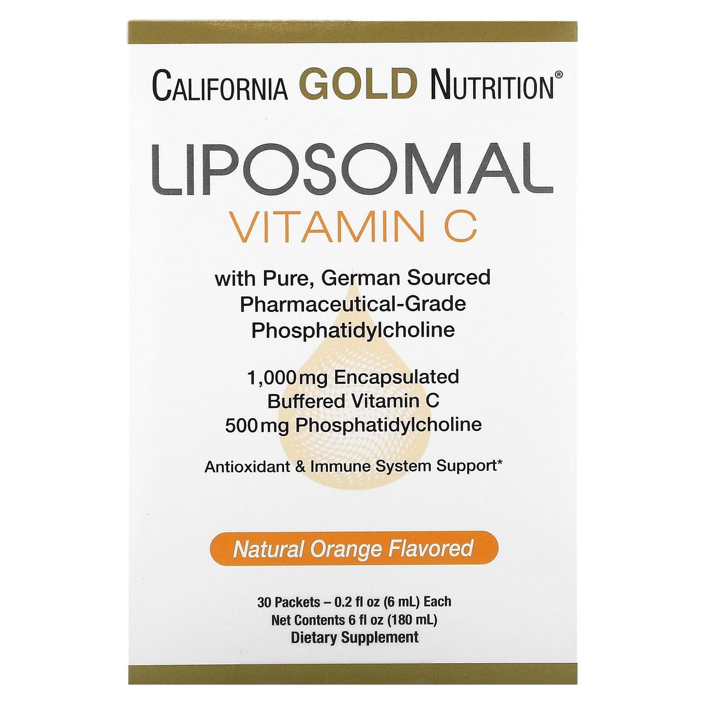 Sobres de vitamina c liposomal 1000 mg California Gold Nutrition