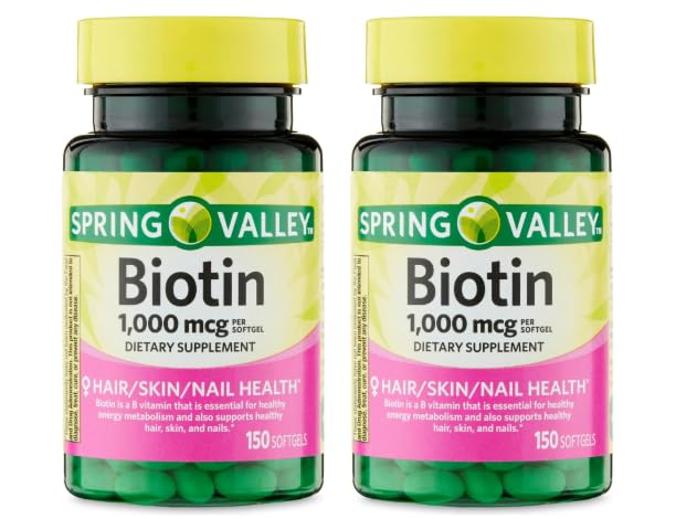 Softgels rojas de biotina 1000mcg para cabello y piel saludables