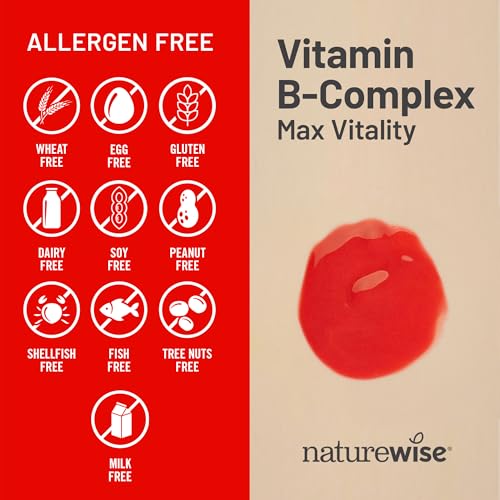Softgels NatureWise vitaminas B color rojo