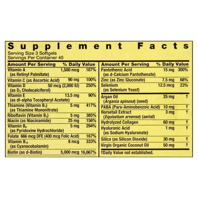 Softgels Spring Valley Biotina 5,000 mcg de alta potencia