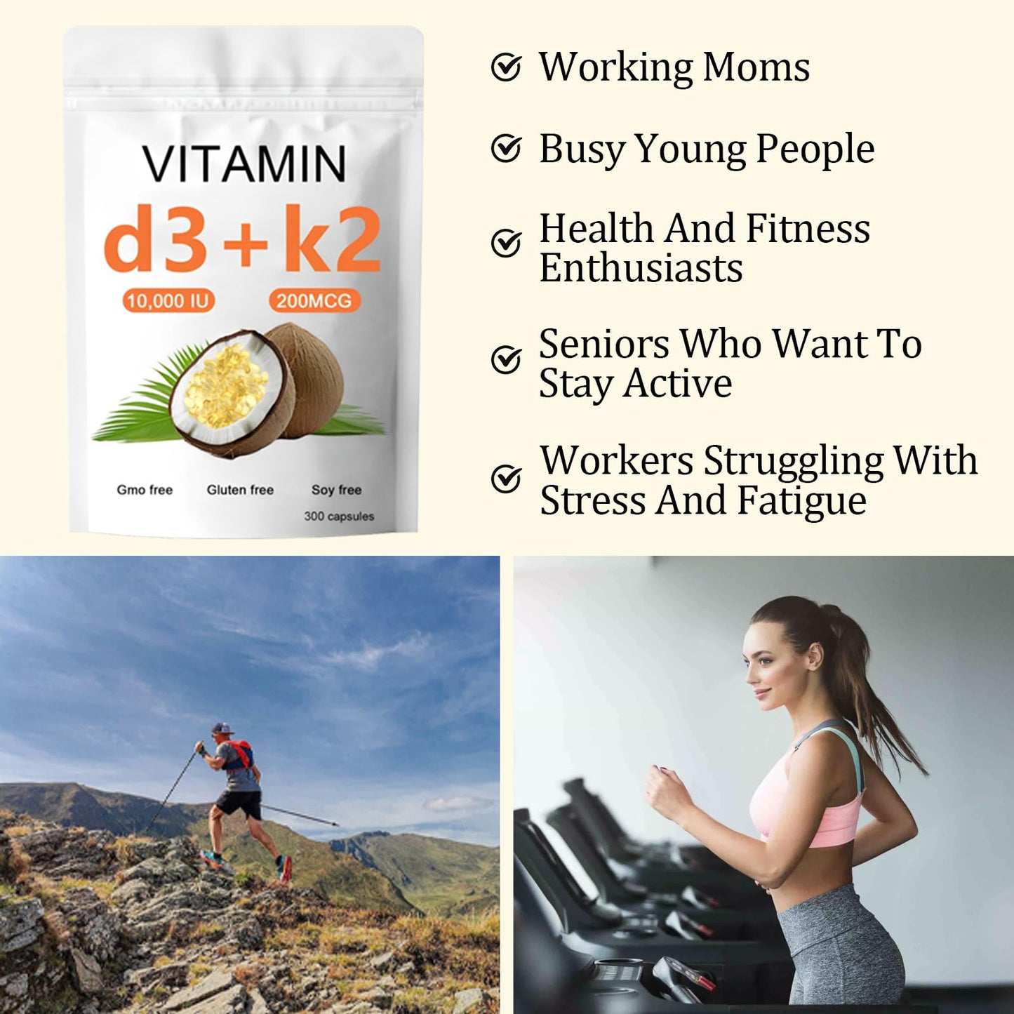 Softgels de vitamina D3 K2 SIRDIKA para huesos y sistema inmune