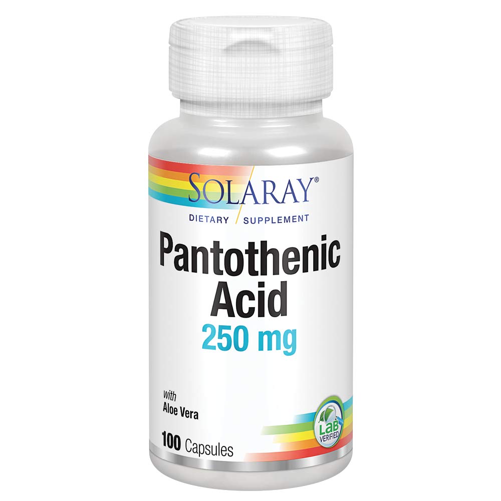 Paquete de 3 Solaray Ácido Pantoténico 250 mg 100 cápsulas