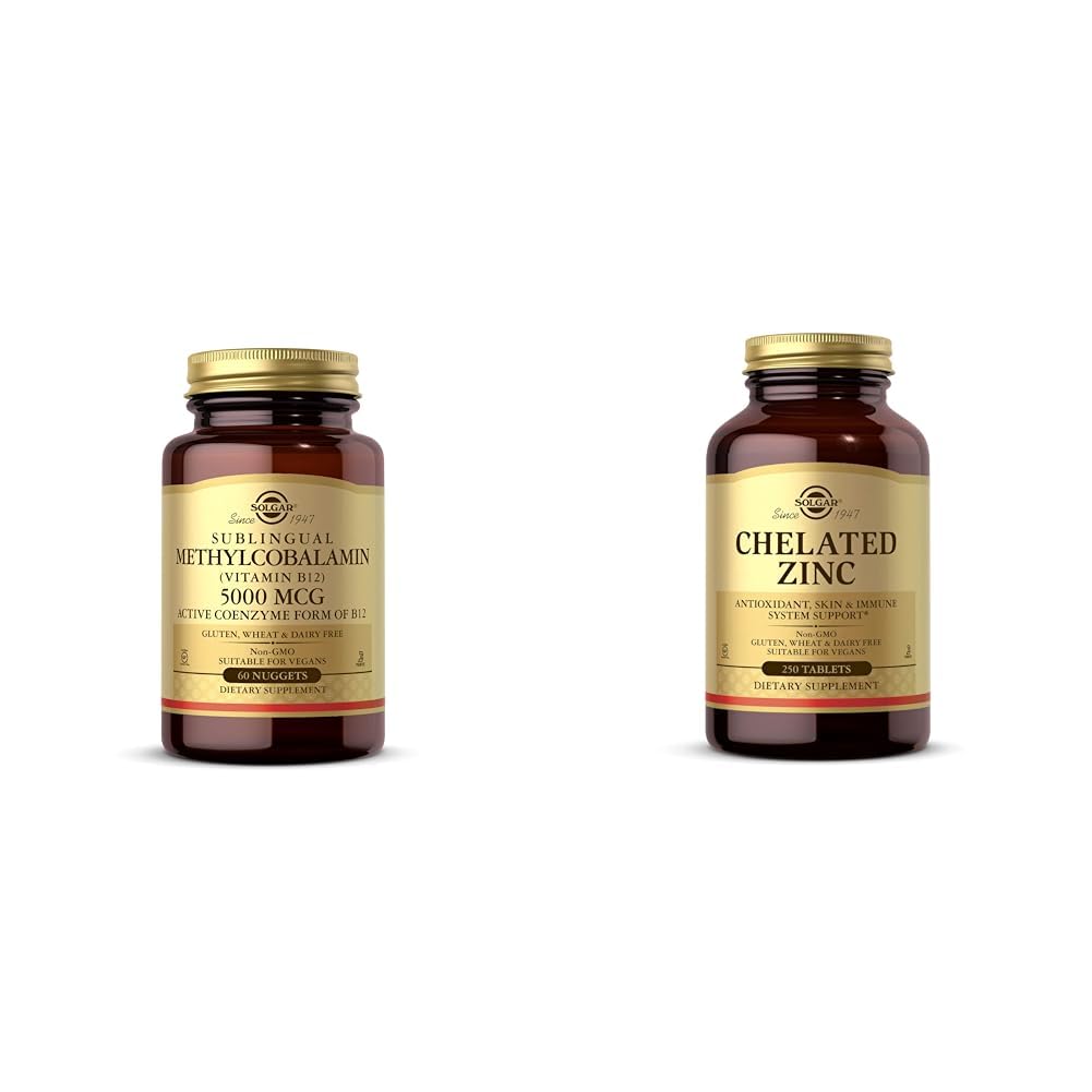 Frasco SOLGAR metilcobalamina vitamina b12 5000mcg nuggets